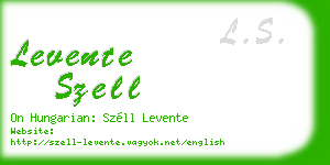 levente szell business card